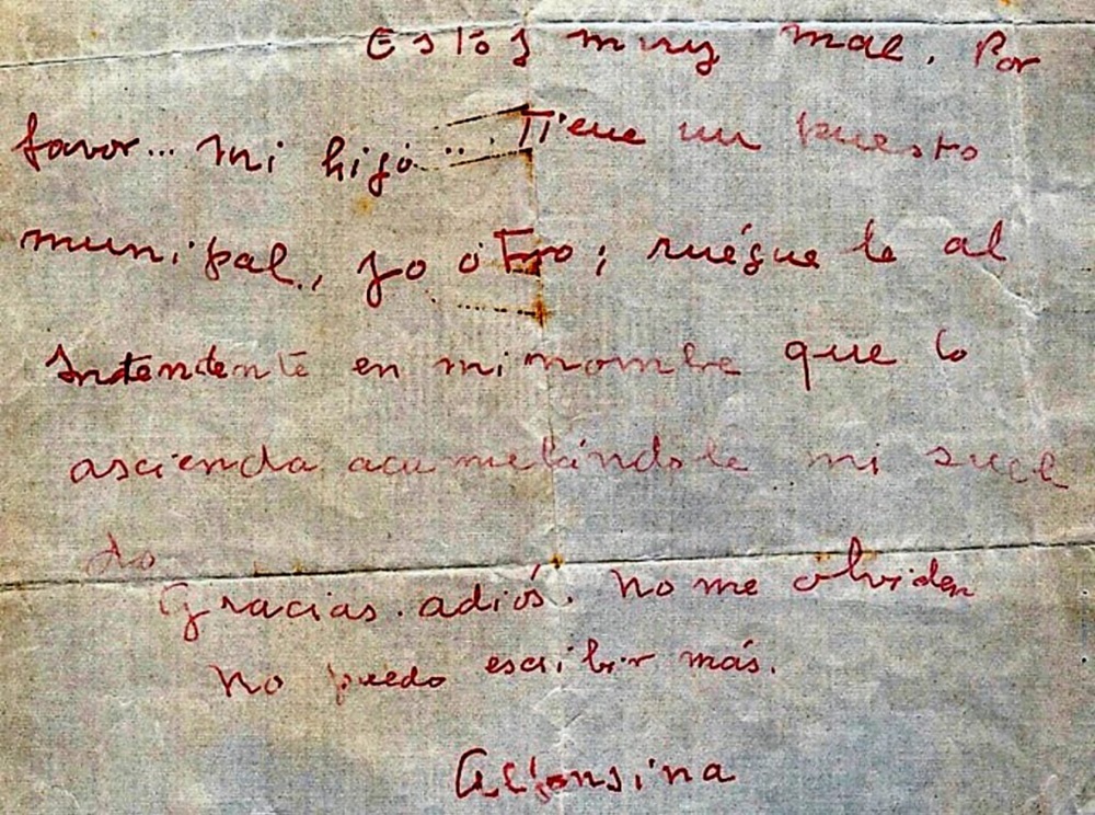 Carta de Alfonsina Storni a Manuel Gálvez. ARCHIVO