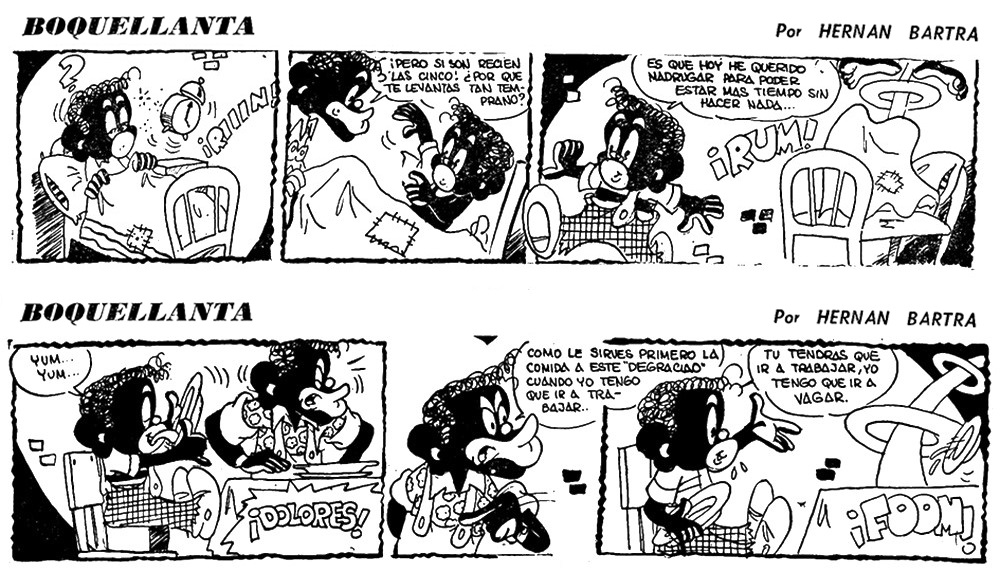 Viñetas del cómic peruano Boquellanta, de Hernán Monky Bartra, publicadas en 1955 y 1956. ARCHIVO