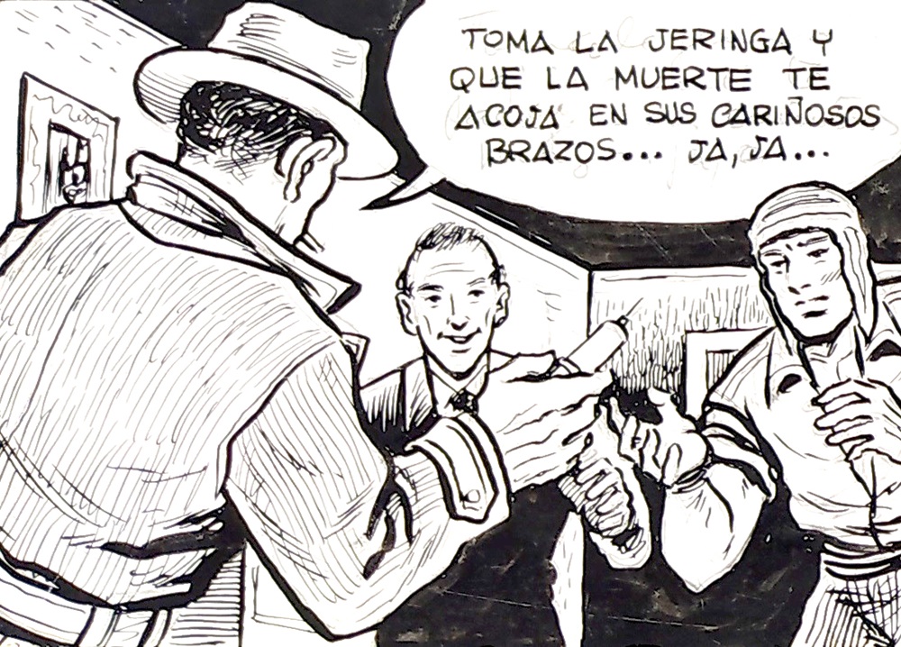 Viñeta original de la primera tira de 'La cadena de oro', de Rubén Osorio, publicada en 1952. CORTESÍA