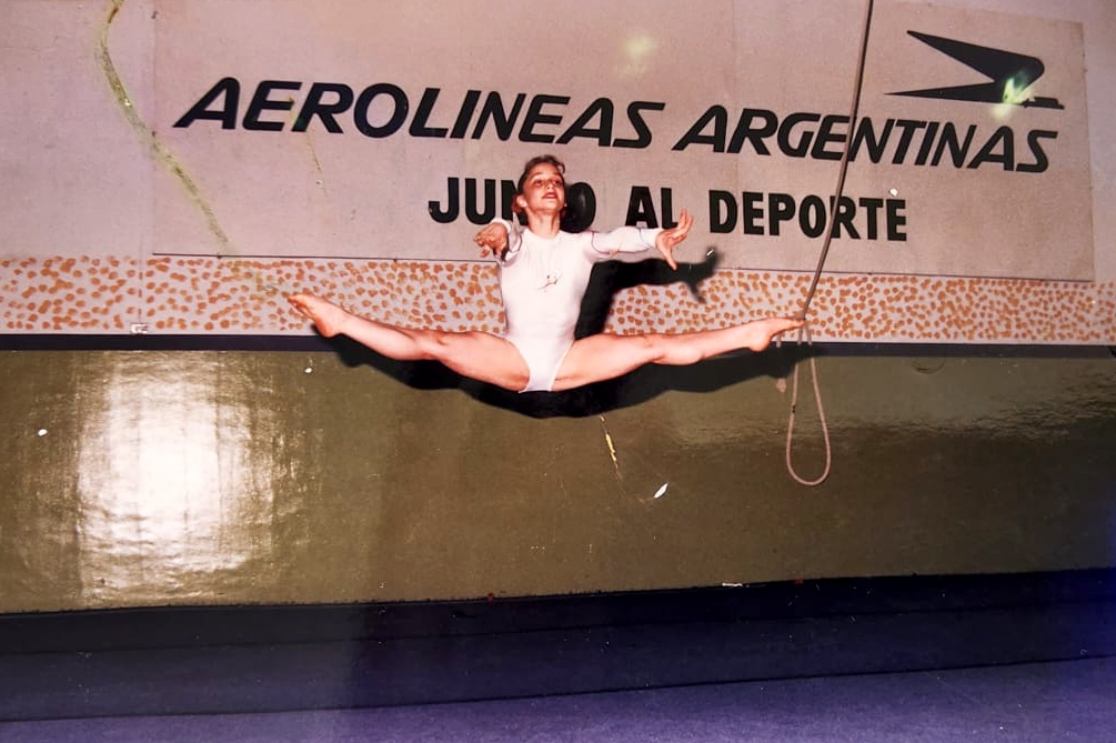 Gabriela Parigi, en su época de gimnasta. CORTESÍA